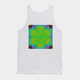 Weave Mandala Green Orange and Blue Tank Top